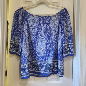 Blue Rose & Thyme Off Shoulder Shirt XL